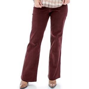 AVENTURA Women Size 8 Organic Cotton Burgundy Rhyder Corduroy Wide Leg Pants